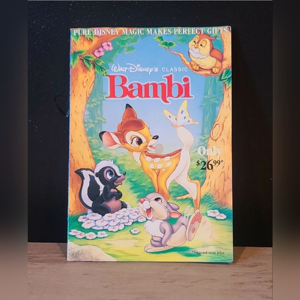VINTAGE 1989 Disney BAMBI VHS Insert Pamphlet Flyer - Read Details